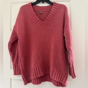 Pink Oversized AERIE V-Neck Sweater